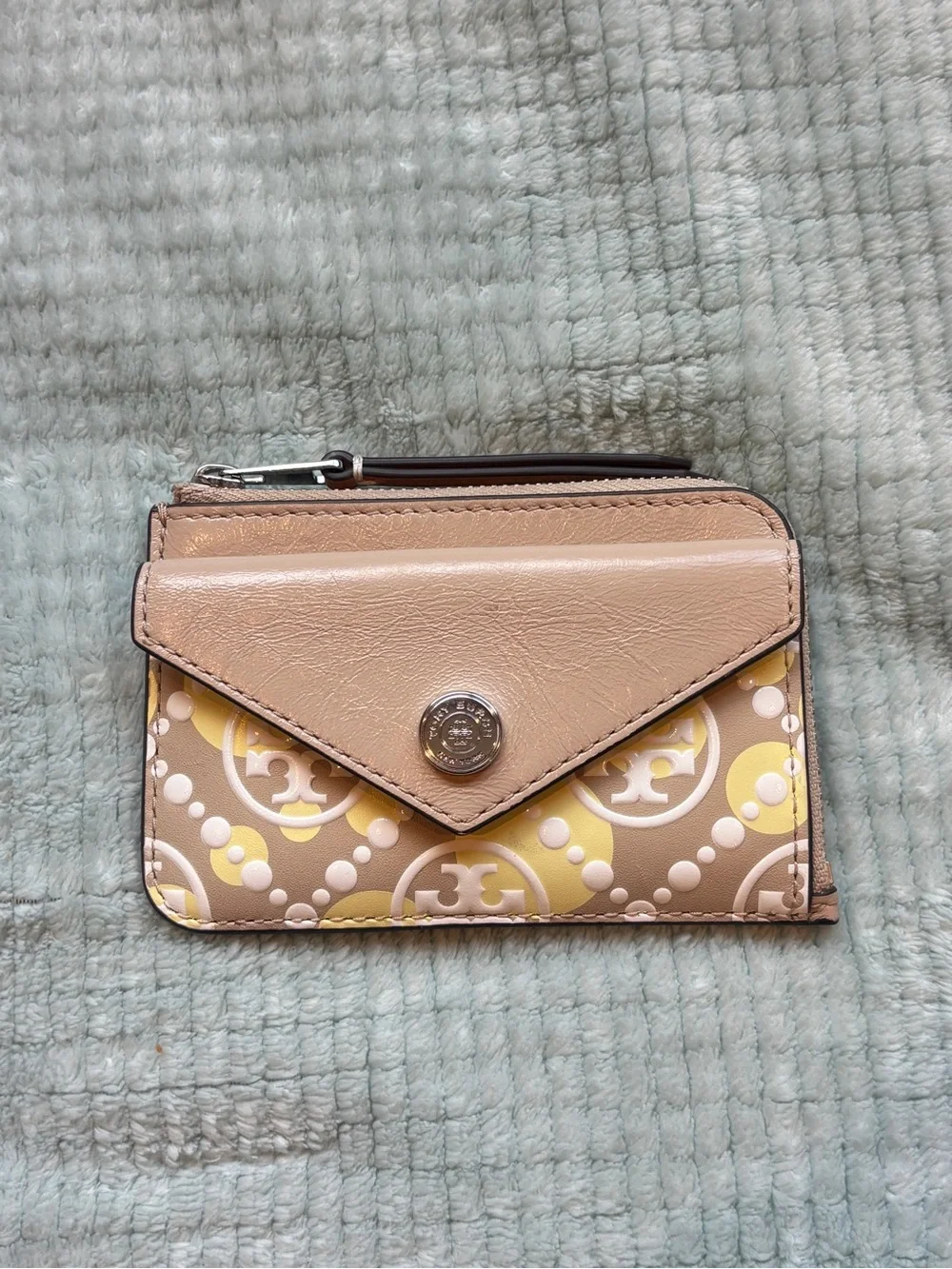 T Monogram Leather Card Case